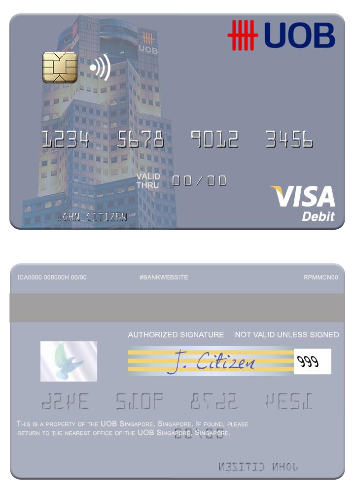 Singapore UOB Singapore visa debit card